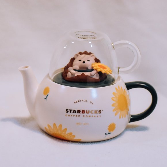 Hedgehog Floral Teapot with glass cup - Picture 1 of 5